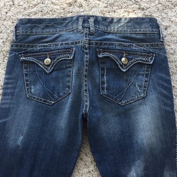 Express distressed thick stitch flap pocket jeans - Picture 6 of 6